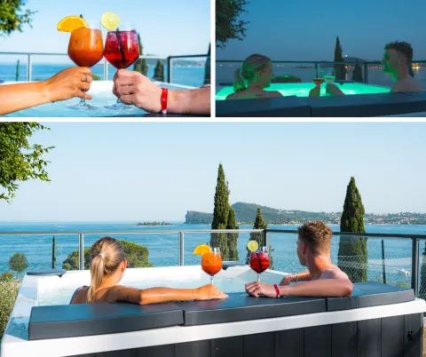 Relaxing in the Jacuzzi of Vacanze Glamping Boutique